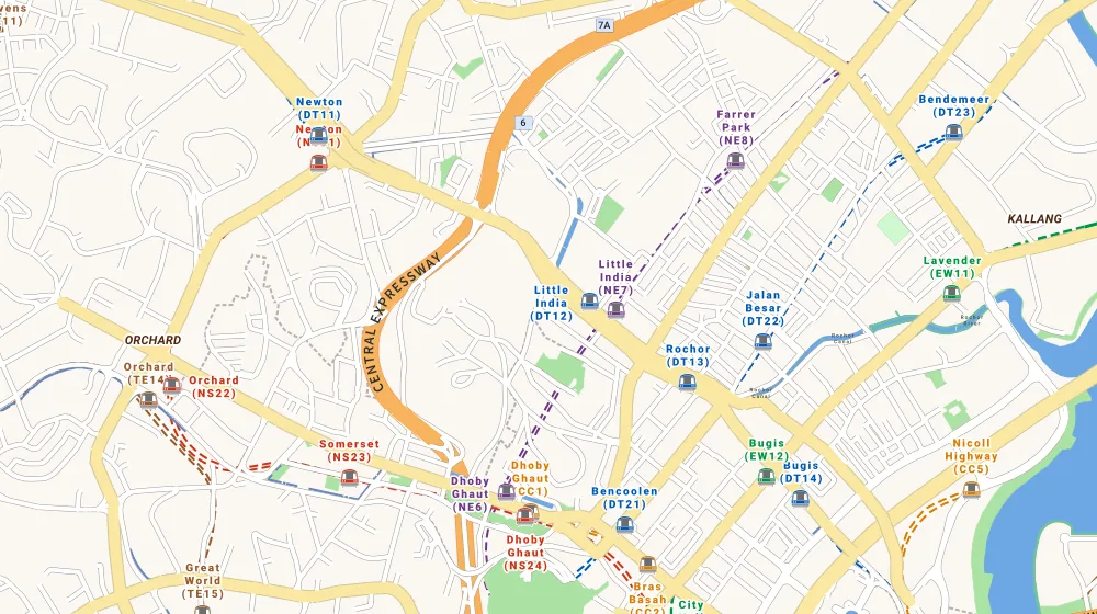Map of the area around Mackenzie 138 in Orchard, showing 400 m and 1 km rings and 3 primary schools within 1 km