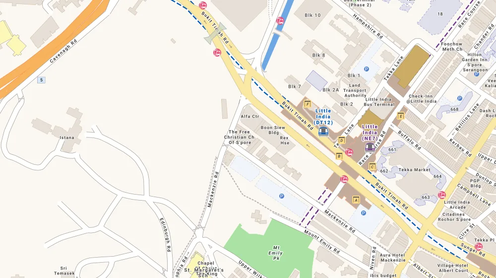 Location map of Mackenzie 138, an apartment in Orchard, Singapore, with the nearest condos numbered