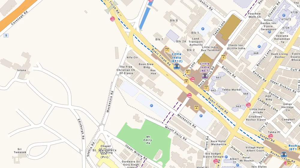 Location map of Mackenzie 88, an apartment in Orchard, Singapore, with the nearest condos numbered