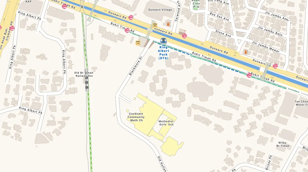 Location map of Maple Woods, a condominium in Upper Bukit Timah, Singapore, with the nearest condos numbered