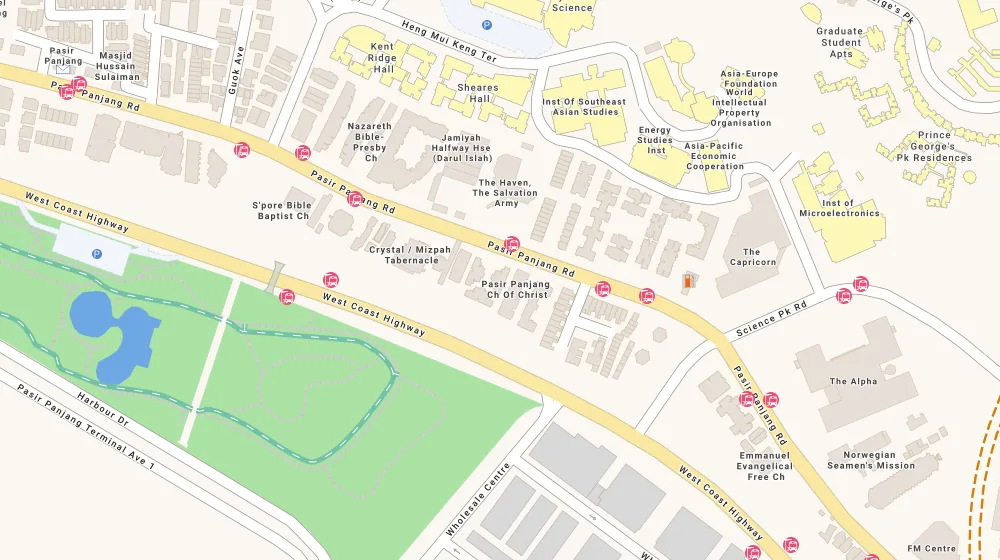 Location map of Murano, an apartment in Clementi, Singapore, with the nearest condos numbered