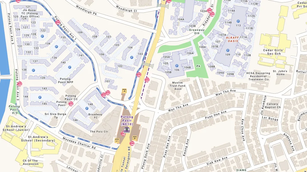 Location map of Nin Residence, an apartment in Macpherson, Singapore, with the nearest condos numbered