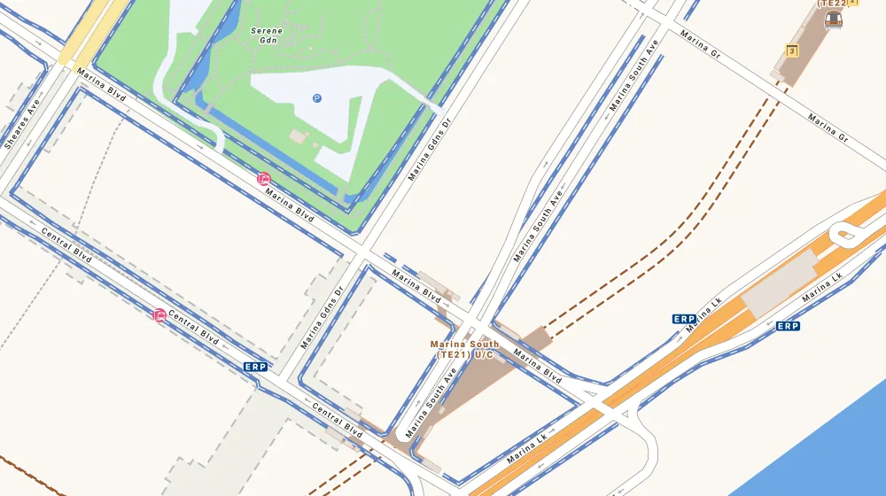 Location map of One Marina Gardens, a condominium in Raffles Place, Singapore