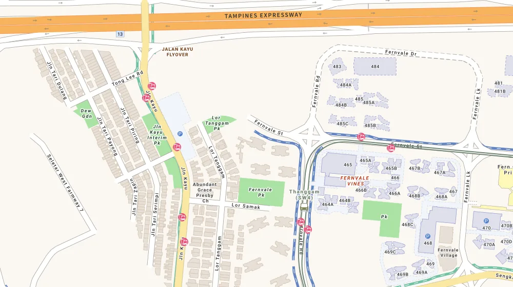 Location map of Parc Botannia, a condominium in Seletar, Singapore