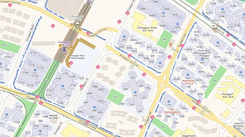 Location map of Parc Centros, a condominium in Serangoon, Singapore