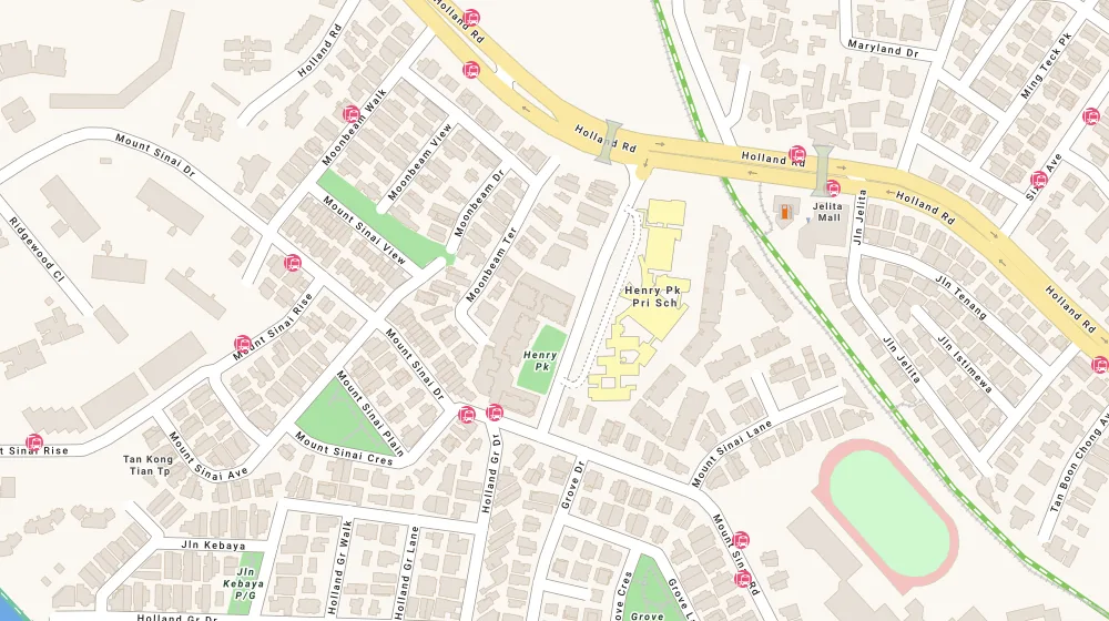 Location map of Parksuites, an apartment in Bukit Timah, Singapore, with the nearest condos numbered