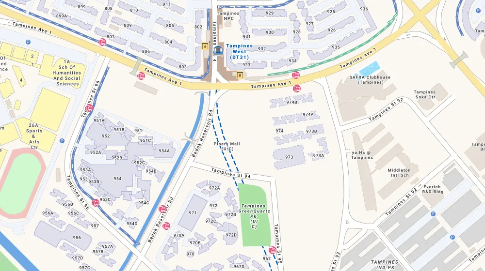 Location map of Pinery Residences, a condominium in Singapore, Singapore