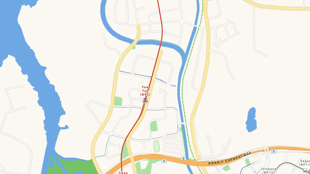 Map of the area around Regent Grove in Bukit Batok, showing 400 m and 1 km rings and 4 primary schools within 1 km