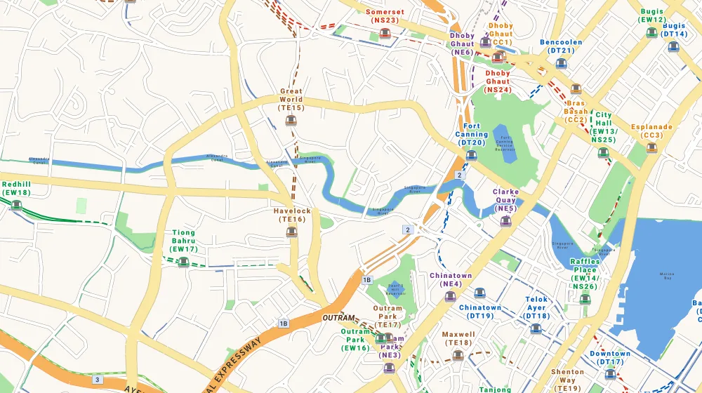 Map of the area around Robertson Blue in Orchard, showing 400 m and 1 km rings and 1 primary school within 1 km