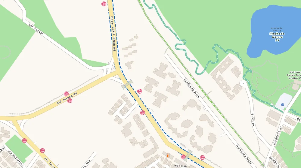 Location map of Springdale Condominium, a condominium in Upper Bukit Timah, Singapore, with the nearest condos numbered