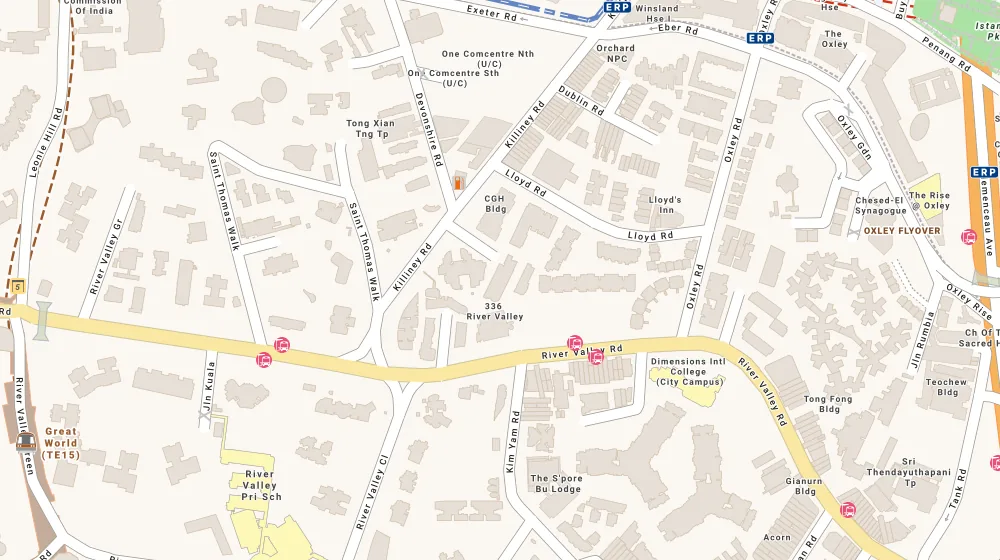 Location map of The Boutiq, an apartment in Orchard, Singapore, with the nearest condos numbered