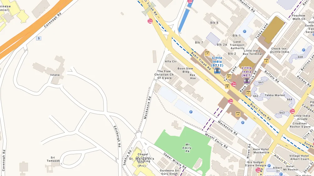 Location map of The Mkz, an apartment in Orchard, Singapore, with the nearest condos numbered