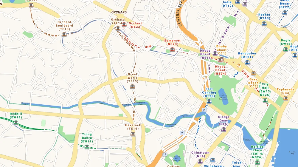 Map of the area around The Morningside in Orchard, showing 400 m and 1 km rings and 1 primary school within 1 km