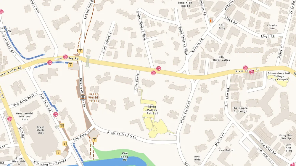 Location map of The Morningside, an apartment in Orchard, Singapore, with the nearest condos numbered