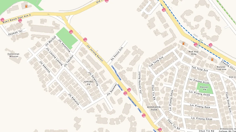 Location map of Verdale, an apartment in Upper Bukit Timah, Singapore, with the nearest condos numbered