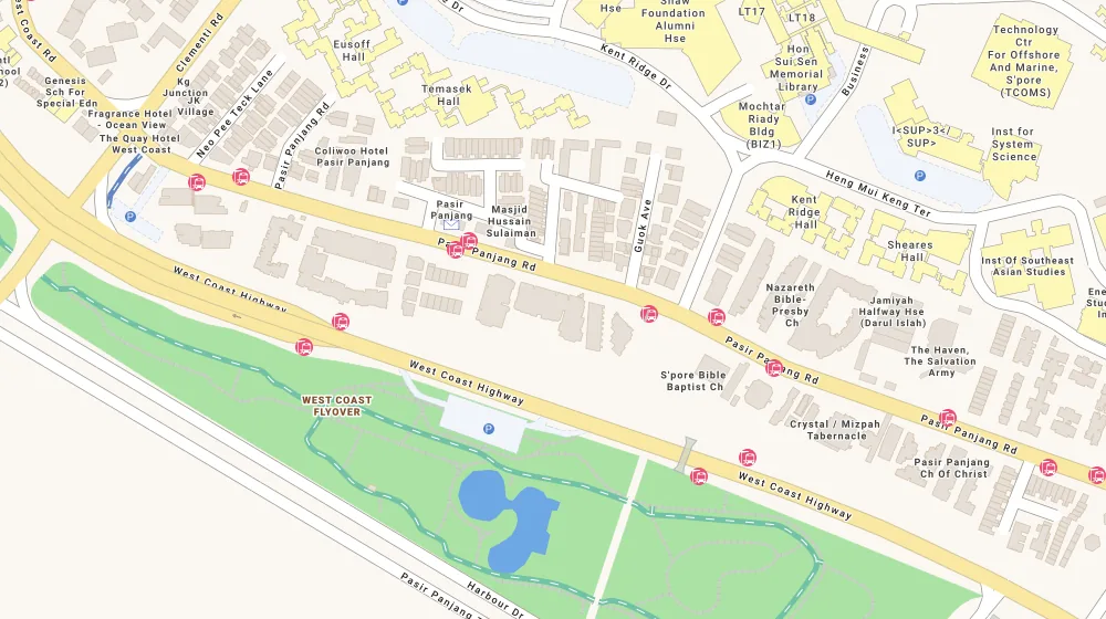 Location map of Villa De West, a condominium in Clementi, Singapore, with the nearest condos numbered